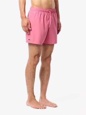 Lacoste Pink Elastic Waist Athletic Shorts